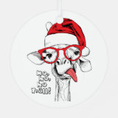 Giraffe Ho Ho Ho Y Metalen Ornament (Achterkant)