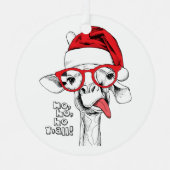Giraffe Ho Ho Ho Y Metalen Ornament (Voorkant)