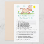 Giraffe Hoe goed ken je het baby shower spel? (Voorkant / Achterkant)