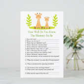 Giraffe Hoe goed ken je het baby shower spel? (Staand voorkant)
