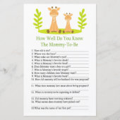 Giraffe Hoe goed ken je het baby shower spel? (Voorkant)