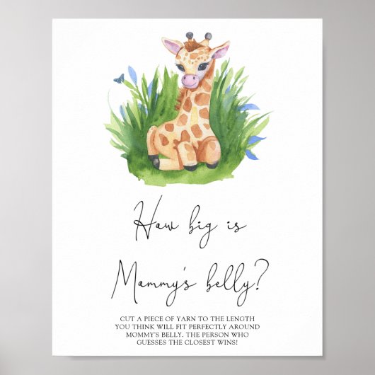 Giraffe - Hoe groot is mama's buik spel Poster (Voorkant)