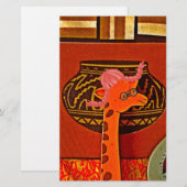 Giraffe Hoed Kunstprint Briefpapier (Voorkant / Achterkant)
