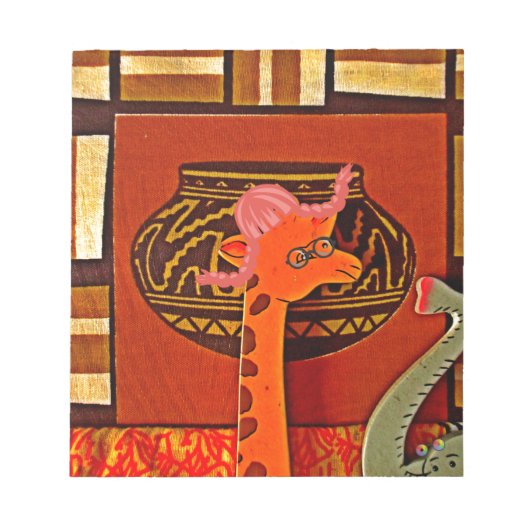 Giraffe Hoed Kunstprint Notitieblok (Voorkant)