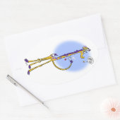 GIRAFFE & HONINGBIJENTHEE door Jeff Willis Ovale Sticker (Envelop)