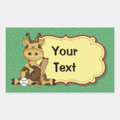 Giraffe Honkbal Sticker (Voorkant)