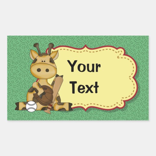 Giraffe Honkbal Sticker (Voorkant)