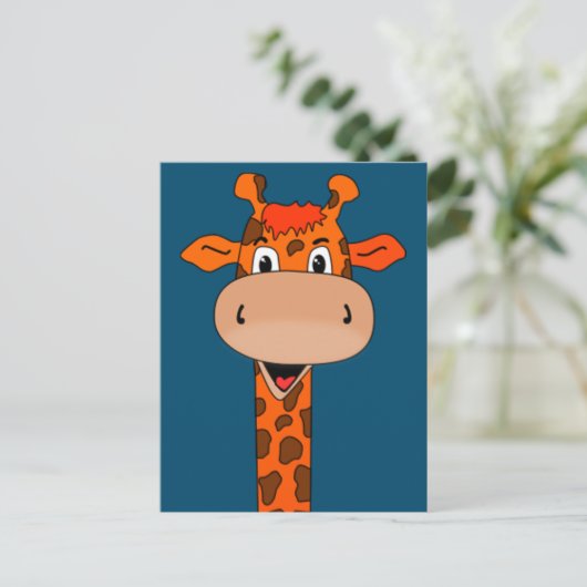 Giraffe hoofd en nek briefkaart (Staand voorkant)