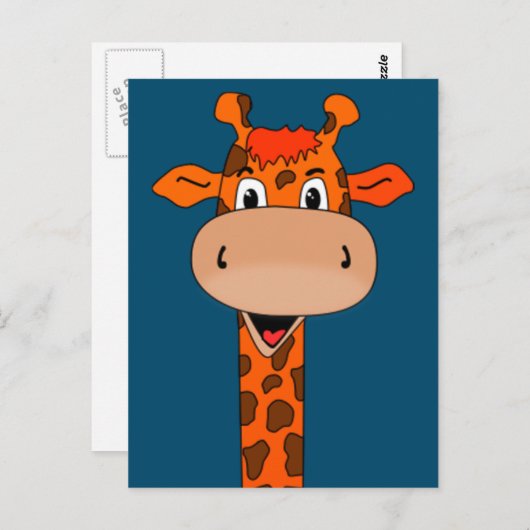 Giraffe hoofd en nek briefkaart (Voorkant / Achterkant)
