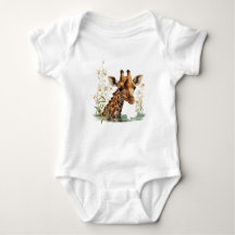 Giraffe hoofd met bloemen