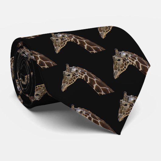 Giraffe Hoofd ontwerp Stropdas (Opgerold)