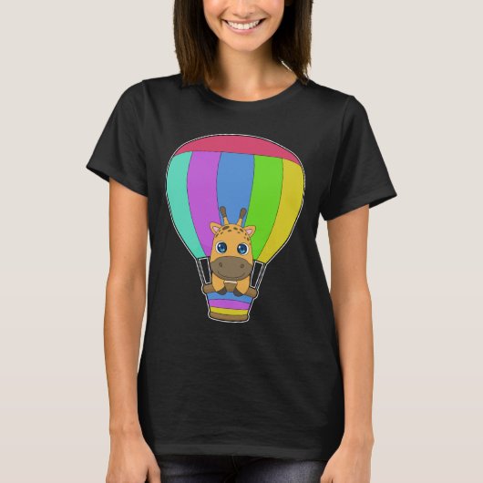 Giraffe Hot air balloon T-shirt (Voorkant)
