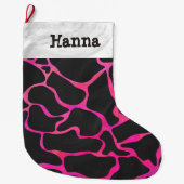 Giraffe Hot Pink en Black Grote Kerstsok (Voorkant)