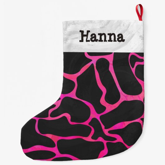 Giraffe Hot Pink en Black Grote Kerstsok (Achterkant)