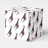 Giraffe Hot Pink en Black Silhouette Bedankdoosjes (Voorkant Zijde)