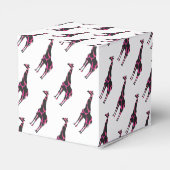 Giraffe Hot Pink en Black Silhouette Bedankdoosjes (Achterkant)