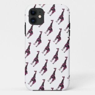 Giraffe Hot Pink en Black Silhouette Case-Mate iPhone Case