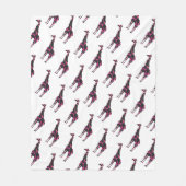 Giraffe Hot Pink en Black Silhouette Fleece Deken (Voorkant)