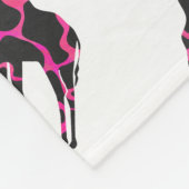 Giraffe Hot Pink en Black Silhouette Fleece Deken (Hoek)