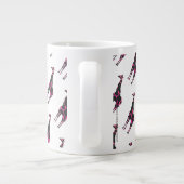 Giraffe Hot Pink en Black Silhouette Grote Koffiekop (Achterkant)