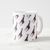 Giraffe Hot Pink en Black Silhouette Grote Koffiekop (Voorkant rechts)