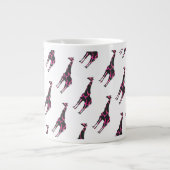 Giraffe Hot Pink en Black Silhouette Grote Koffiekop (Voorkant)
