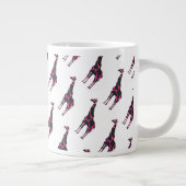Giraffe Hot Pink en Black Silhouette Grote Koffiekop (Rechts)