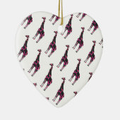 Giraffe Hot Pink en Black Silhouette Keramisch Ornament (Rechts)