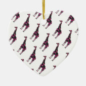 Giraffe Hot Pink en Black Silhouette Keramisch Ornament (Voorkant)