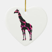Giraffe Hot Pink en Black Silhouette Keramisch Ornament (Achterkant)