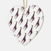 Giraffe Hot Pink en Black Silhouette Keramisch Ornament (Links)