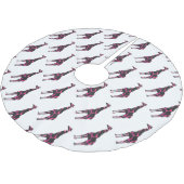 Giraffe Hot Pink en Black Silhouette Kerstboom Rok (Gekanteld)