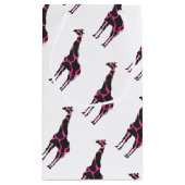 Giraffe Hot Pink en Black Silhouette Klein Cadeauzakje (Achterkant)
