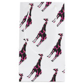 Giraffe Hot Pink en Black Silhouette Klein Cadeauzakje (Voorkant)