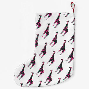 Giraffe Hot Pink en Black Silhouette Kleine Kerstsok