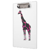 Giraffe Hot Pink en Black Silhouette Klembord (Links)