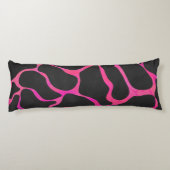Giraffe Hot Pink en Black Silhouette Lichaamskussen (Achterkant)