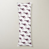 Giraffe Hot Pink en Black Silhouette Lichaamskussen (Voorkant Verticaal)