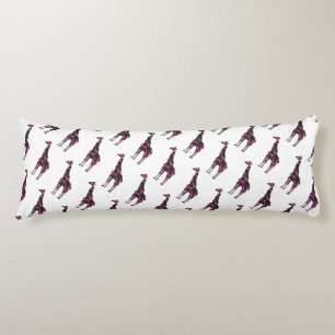 Giraffe Hot Pink en Black Silhouette Lichaamskussen