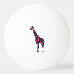 Giraffe Hot Pink en Black Silhouette Pingpongbal