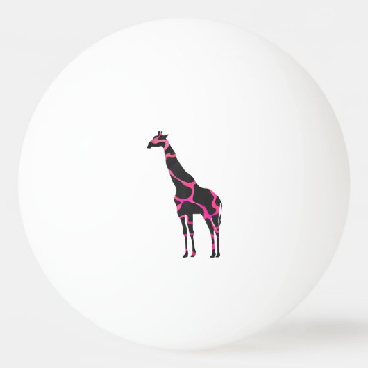 Giraffe Hot Pink en Black Silhouette Pingpongbal (Achterkant)