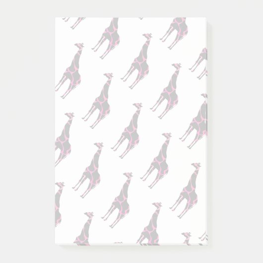 Giraffe Hot Pink en Black Silhouette Post-it® Notes (Voorkant)