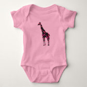 Giraffe Hot Pink en Black Silhouette Romper (Voorkant)