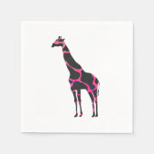 Giraffe Hot Pink en Black Silhouette Servet (Voorkant)