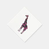 Giraffe Hot Pink en Black Silhouette Servet (Hoek)