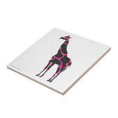 Giraffe Hot Pink en Black Silhouette Tegeltje (Zijkant)