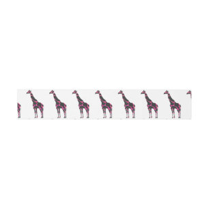 Giraffe Hot Pink en Black Silhouette Uitnodigingen Wikkel