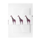 Giraffe Hot Pink en Black Silhouette Uitnodigingen Wikkel (Voorkant Voorbeeld)