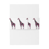 Giraffe Hot Pink en Black Silhouette Uitnodigingen Wikkel (Achterkant Voorbeeld)
