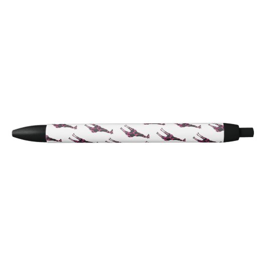 Giraffe Hot Pink en Black Silhouette Zwarte Inkt Pen (Voorkant)